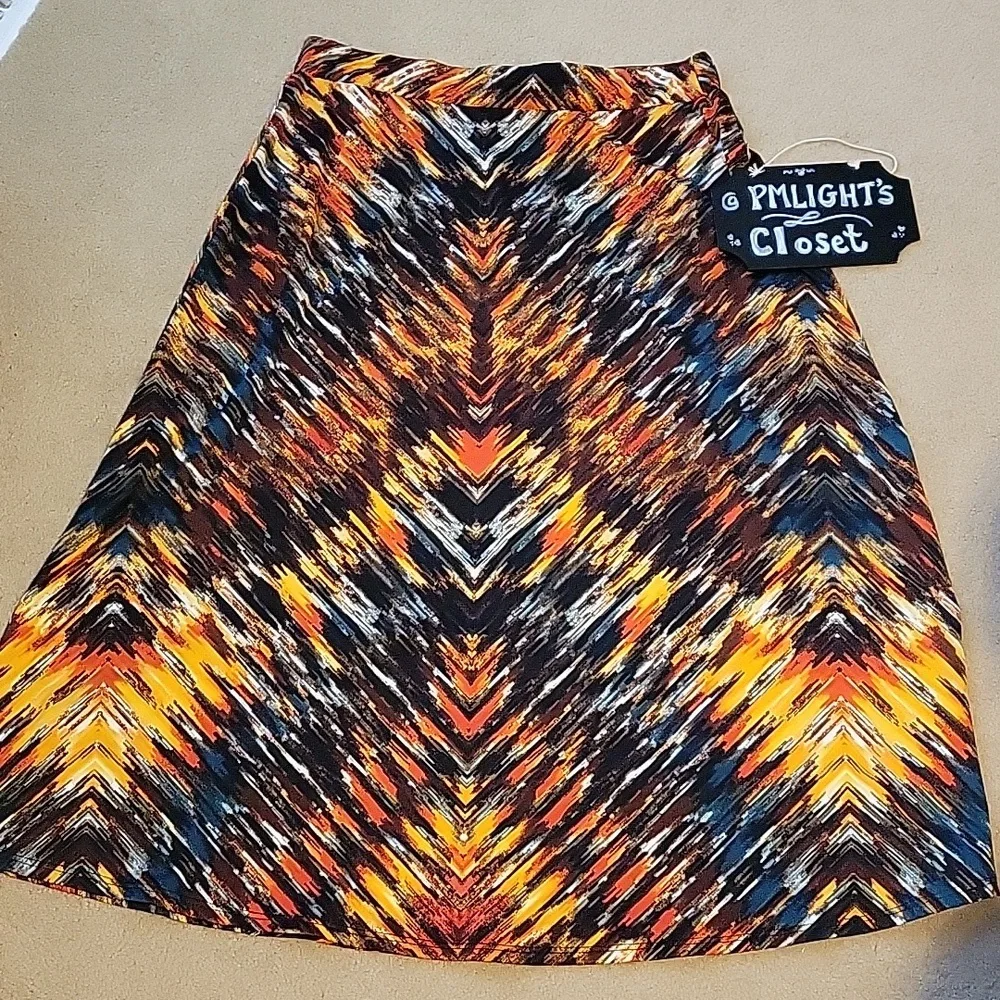 Kim Rogers Small Skirt A-Line / Full Black Brown Teal White Orange Yellow - Picture 1 of 4